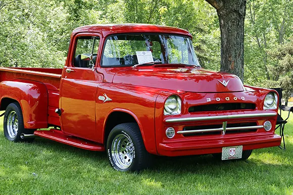 A 1957 Dodge Pickup under the shade