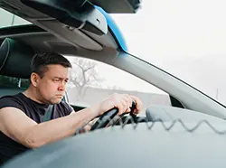 A driver frustrated at the current traffic situation